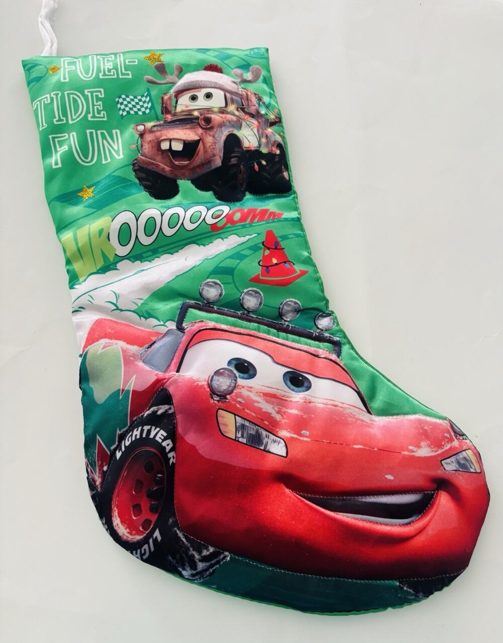 Disney Pixar Kurt's Adler CARS Christmas Stocking Lightning McQueen Mater Green